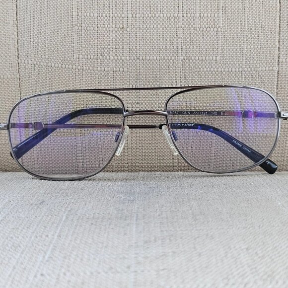 TitanFlex Men Eyeglasses Frame Gunmetal Tone M987 55[]19 140 Glasses Eyewear